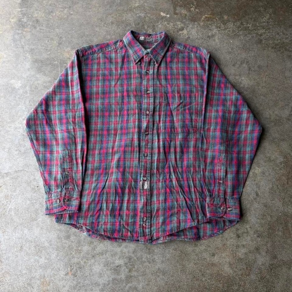 90s bill blass‎ plaid flannel
